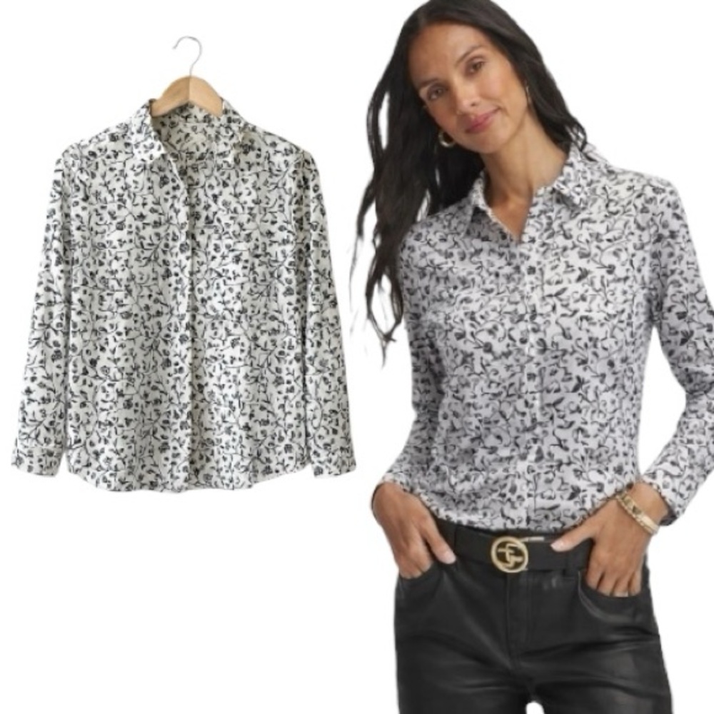 NWOT Talbots Floral Button Up Shirt